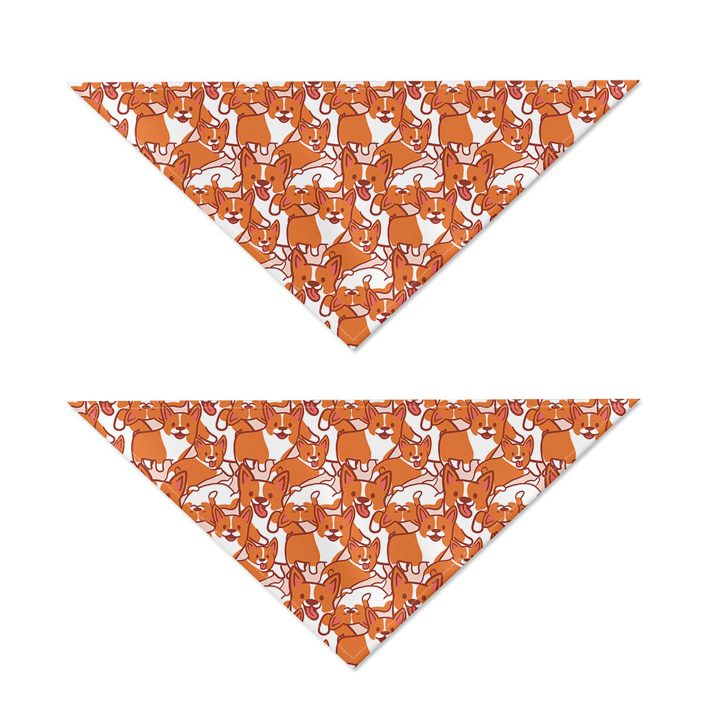 Cute Corgi Pattern Print Dog Bandana