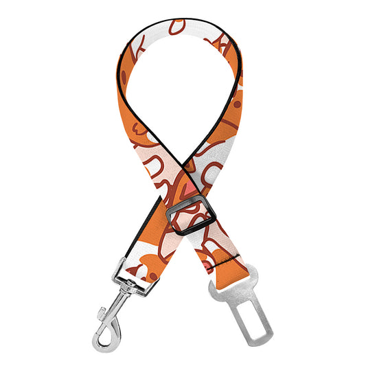 Cute Corgi Pattern Print Dog Seat Belt