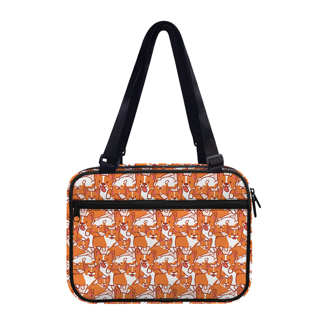 Cute Corgi Pattern Print Double Strap Bible Bag