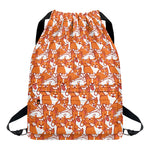 Cute Corgi Pattern Print Drawstring Backpack