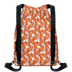 Cute Corgi Pattern Print Drawstring Backpack