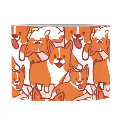 Cute Corgi Pattern Print Drum Lamp Shade