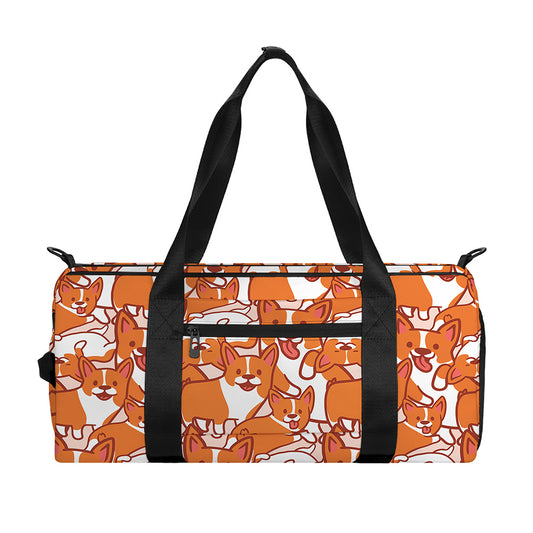 Cute Corgi Pattern Print Gym Bag