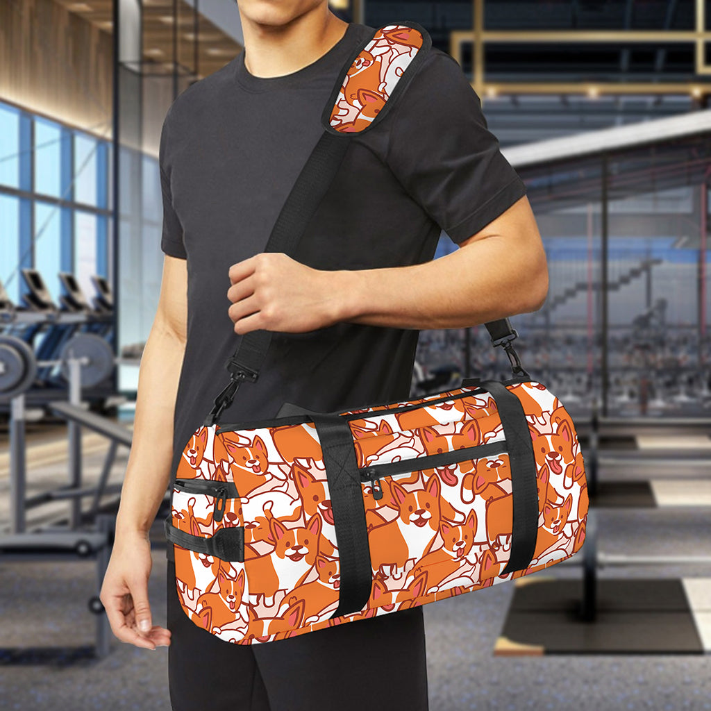 Cute Corgi Pattern Print Gym Bag