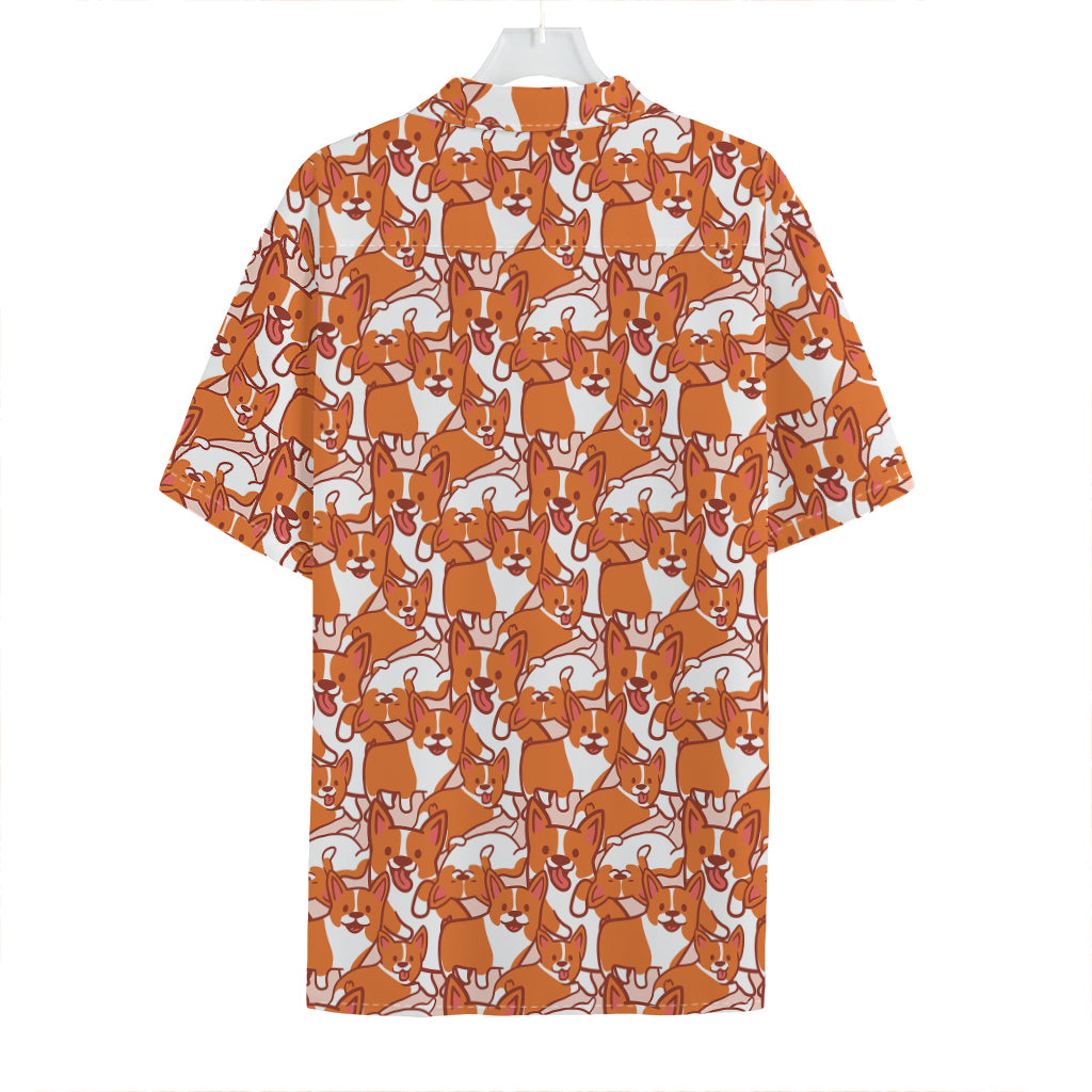 Cute Corgi Pattern Print Hawaiian Shirt