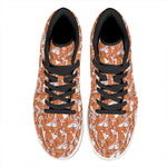 Cute Corgi Pattern Print High Top Leather Sneakers