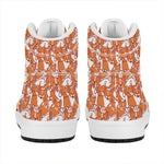 Cute Corgi Pattern Print High Top Leather Sneakers