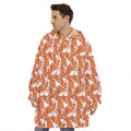 Cute Corgi Pattern Print Hoodie Blanket