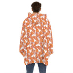 Cute Corgi Pattern Print Hoodie Blanket
