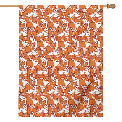 Cute Corgi Pattern Print House Flag