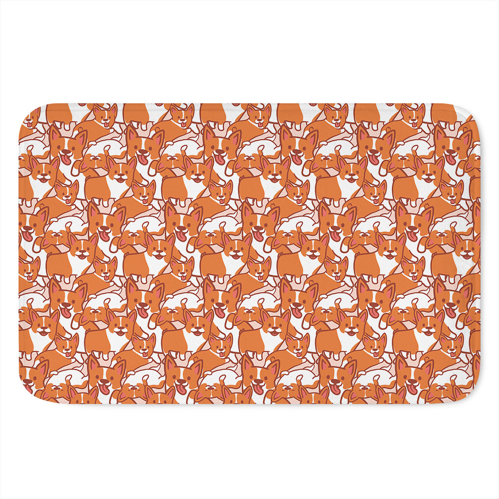Cute Corgi Pattern Print Indoor Door Mat