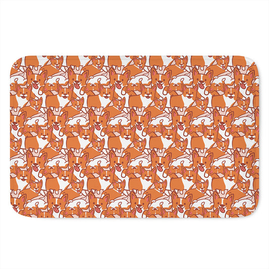 Cute Corgi Pattern Print Indoor Door Mat