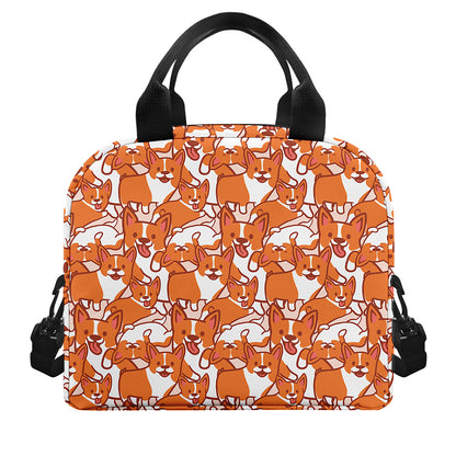 Cute Corgi Pattern Print Insulated Lunch Bag