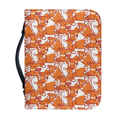 Cute Corgi Pattern Print Leather Bible Cover