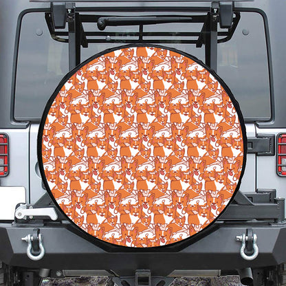 Cute Corgi Pattern Print Leather Spare Tire Cover
