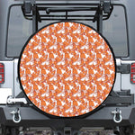 Cute Corgi Pattern Print Leather Spare Tire Cover