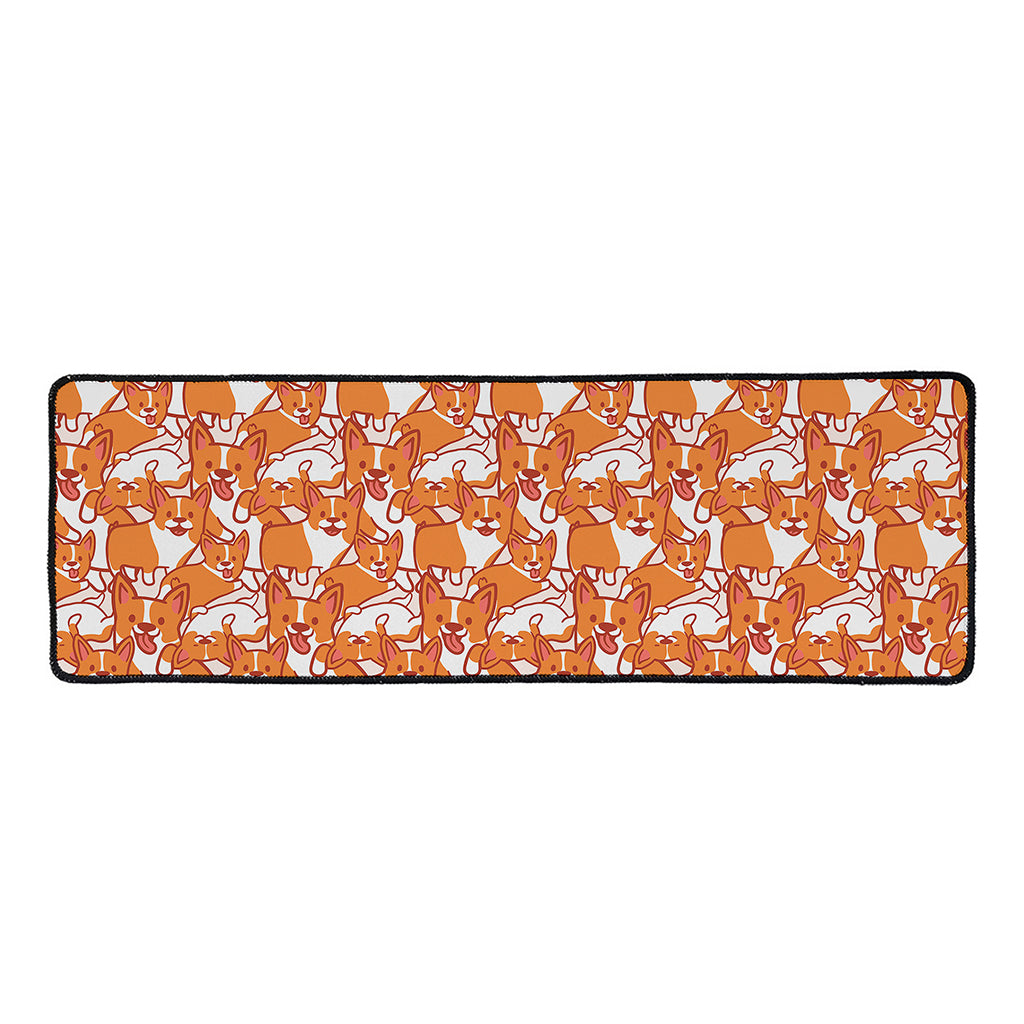 Cute Corgi Pattern Print Long Kitchen Mat