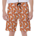 Cute Corgi Pattern Print Men's Beach Shorts
