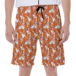 Cute Corgi Pattern Print Men's Beach Shorts