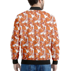 Cute Corgi Pattern Print Men's Bomber Jacket