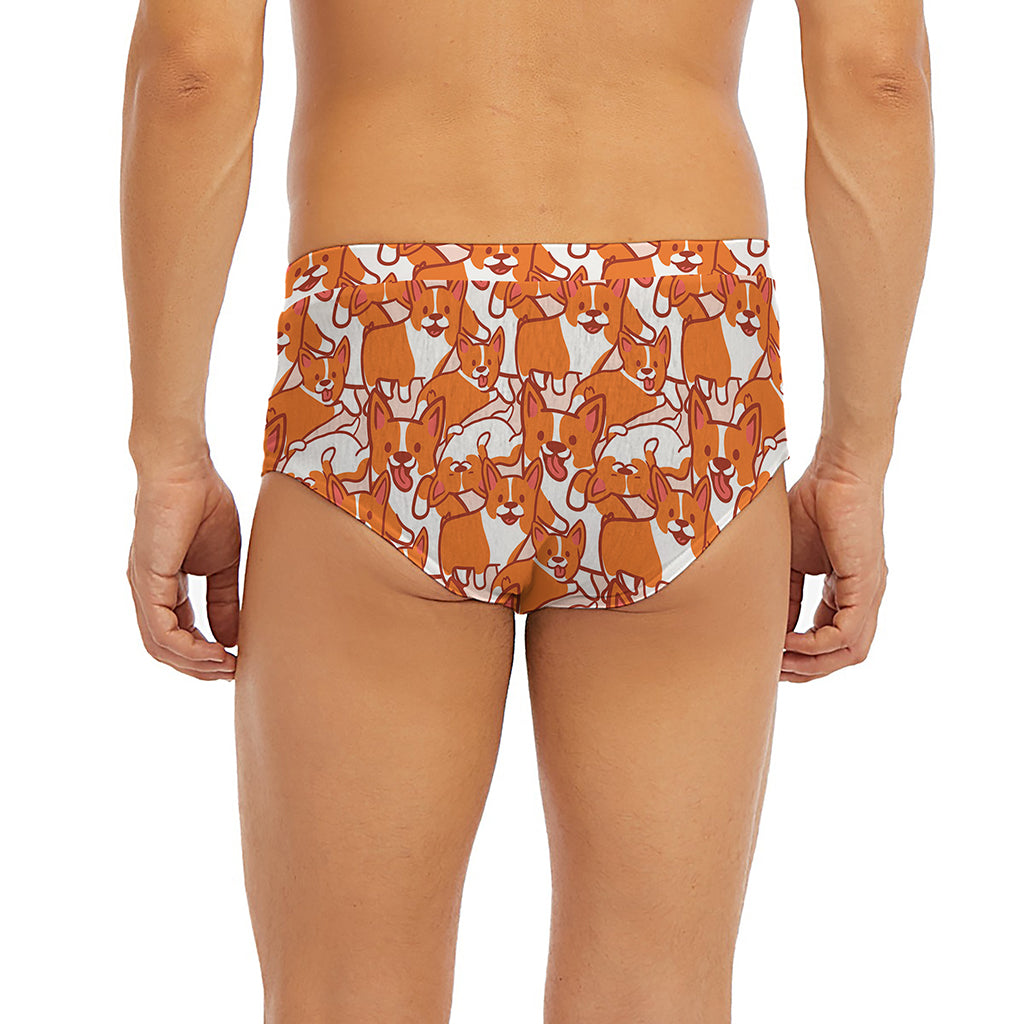 Cute Corgi Pattern Print Men's Briefs