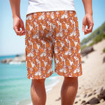 Cute Corgi Pattern Print Men's Cargo Shorts