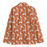 Cute Corgi Pattern Print Men's Cotton Blazer