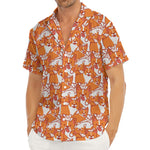 Cute Corgi Pattern Print Men's Deep V-Neck Shirt