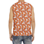 Cute Corgi Pattern Print Men's Fitness Tank Top