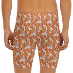Cute Corgi Pattern Print Men's Long Boxer Briefs