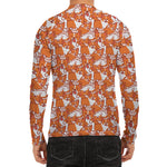 Cute Corgi Pattern Print Men's Long Sleeve Rash Guard