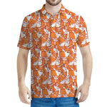 Cute Corgi Pattern Print Men's Polo Shirt