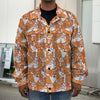 Cute Corgi Pattern Print Men's Shirt Jacket