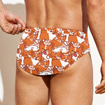 Cute Corgi Pattern Print Men's Swim Briefs