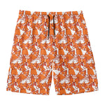 Cute Corgi Pattern Print Men's Swim Trunks