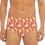Cute Corgi Pattern Print Men's Triangle Swim Briefs