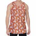 Cute Corgi Pattern Print Men's Velvet Tank Top