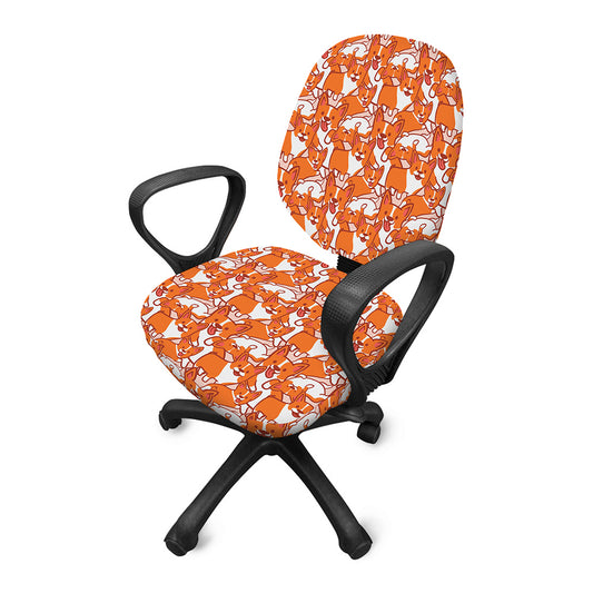 Cute Corgi Pattern Print Office Chair Cover