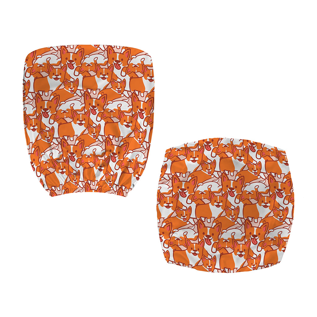 Cute Corgi Pattern Print Office Chair Cover