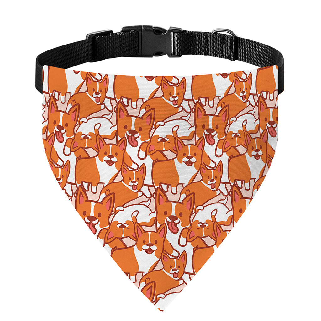 Cute Corgi Pattern Print Over The Collar Dog Bandana