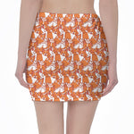 Cute Corgi Pattern Print Pencil Mini Skirt
