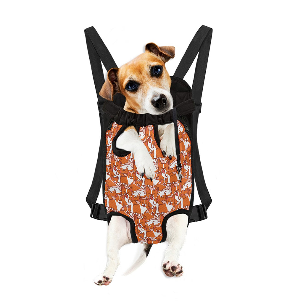 Cute Corgi Pattern Print Pet Carrier Backpack