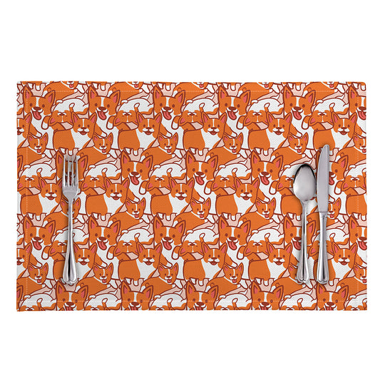 Cute Corgi Pattern Print Placemat