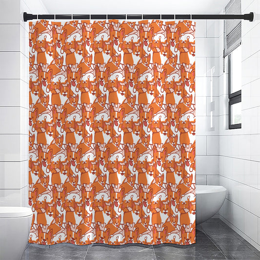 Cute Corgi Pattern Print Premium Shower Curtain