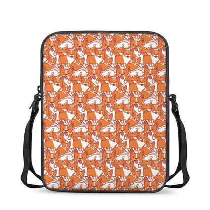Cute Corgi Pattern Print Rectangular Crossbody Bag