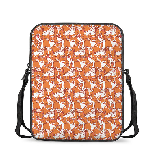 Cute Corgi Pattern Print Rectangular Crossbody Bag