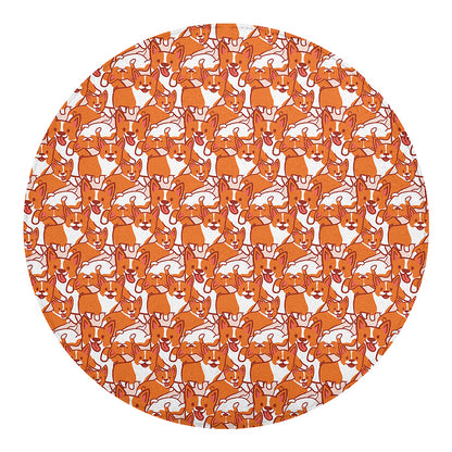 Cute Corgi Pattern Print Round Blanket