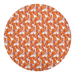 Cute Corgi Pattern Print Round Blanket