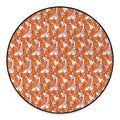Cute Corgi Pattern Print Round Floor Mat