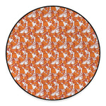 Cute Corgi Pattern Print Round Floor Mat